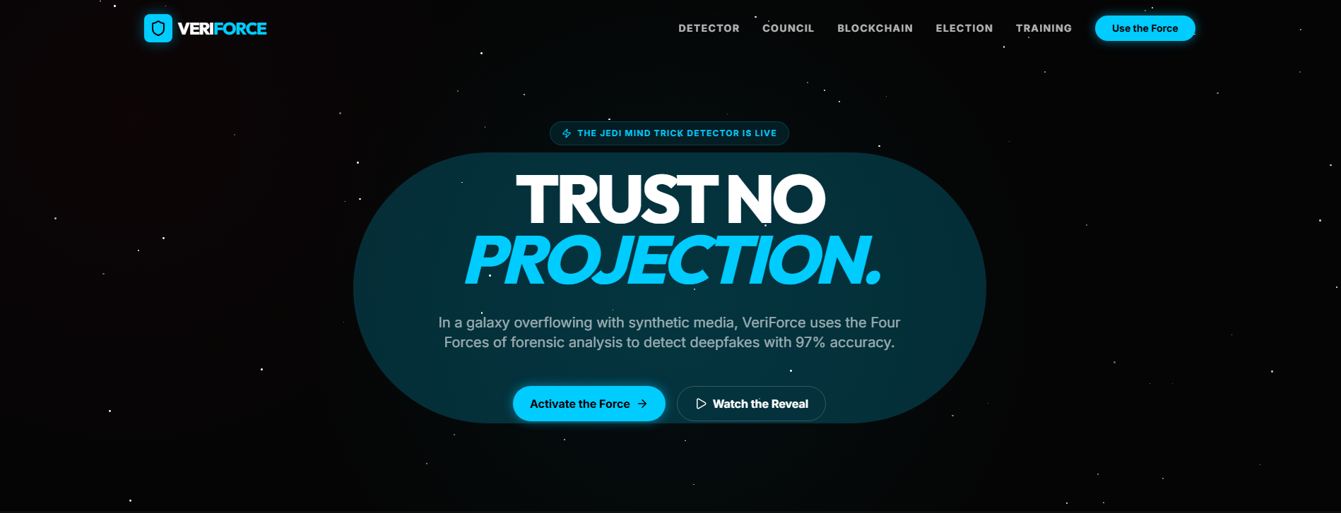 VeriForce - Deepfake Detection Landing Page